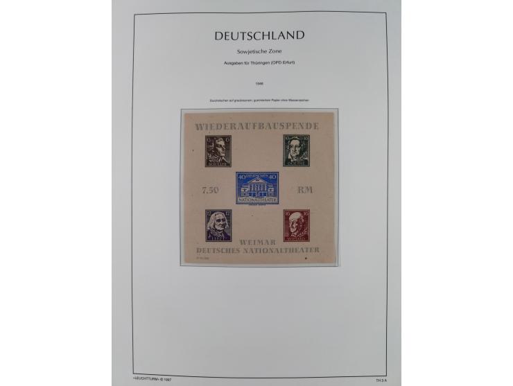 1945/49, meist postfrische Sammlung, dabei viele komplette Ausgaben, u.a. Mi.-Nr. 95AXatUs (2), Bl. 1x Bogenecke, Bl. 3-5, Bl