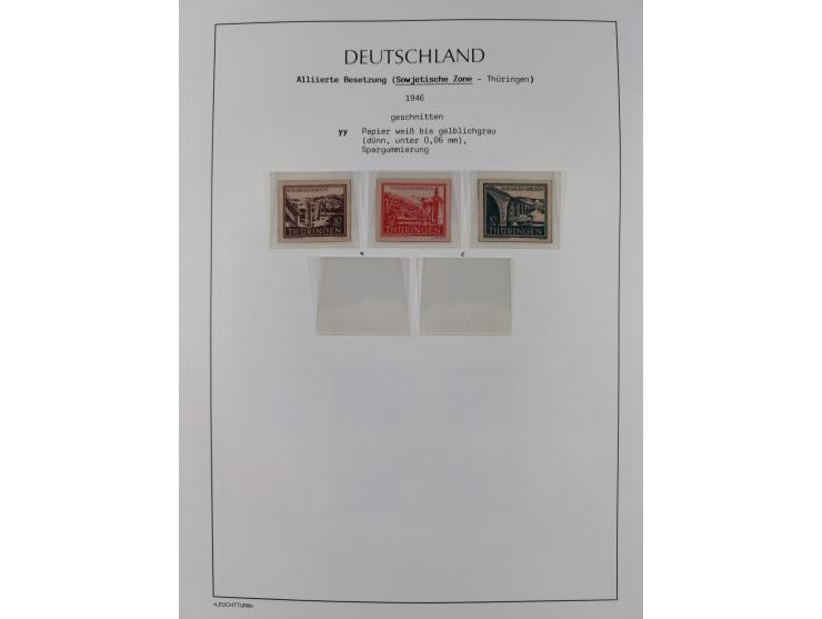 1945/49, meist postfrische Sammlung, dabei viele komplette Ausgaben, u.a. Mi.-Nr. 95AXatUs (2), Bl. 1x Bogenecke, Bl. 3-5, Bl