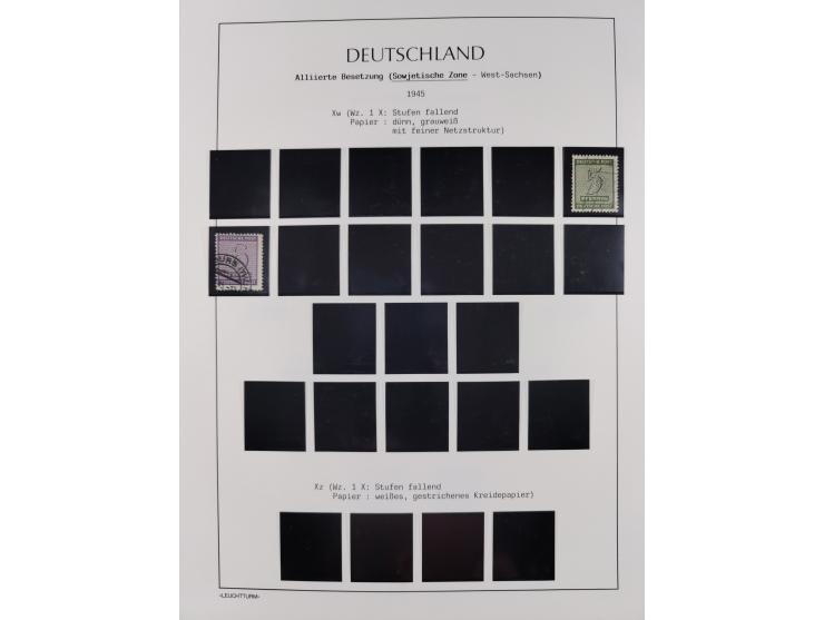 1945/49, meist postfrische Sammlung, dabei viele komplette Ausgaben, u.a. Mi.-Nr. 95AXatUs (2), Bl. 1x Bogenecke, Bl. 3-5, Bl