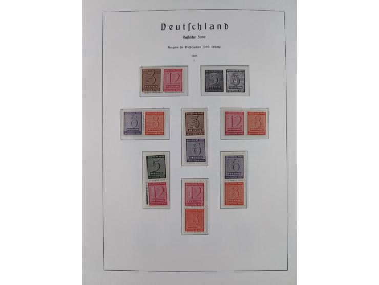 1945/49, meist postfrische Sammlung, dabei viele komplette Ausgaben, u.a. Mi.-Nr. 95AXatUs (2), Bl. 1x Bogenecke, Bl. 3-5, Bl