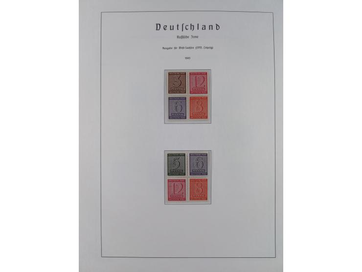 1945/49, meist postfrische Sammlung, dabei viele komplette Ausgaben, u.a. Mi.-Nr. 95AXatUs (2), Bl. 1x Bogenecke, Bl. 3-5, Bl