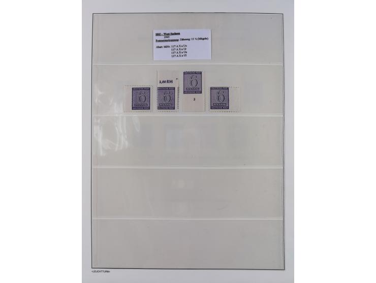 1945/49, meist postfrische Sammlung, dabei viele komplette Ausgaben, u.a. Mi.-Nr. 95AXatUs (2), Bl. 1x Bogenecke, Bl. 3-5, Bl