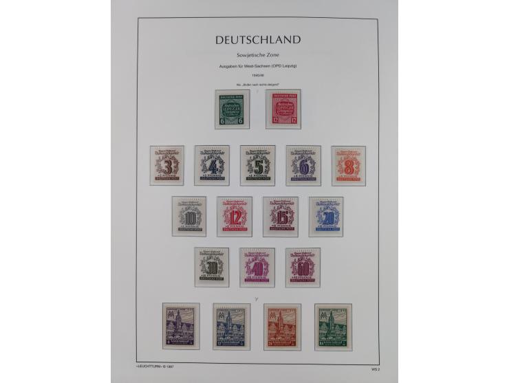 1945/49, meist postfrische Sammlung, dabei viele komplette Ausgaben, u.a. Mi.-Nr. 95AXatUs (2), Bl. 1x Bogenecke, Bl. 3-5, Bl