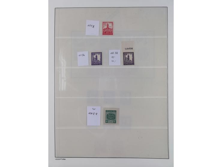 1945/49, meist postfrische Sammlung, dabei viele komplette Ausgaben, u.a. Mi.-Nr. 95AXatUs (2), Bl. 1x Bogenecke, Bl. 3-5, Bl