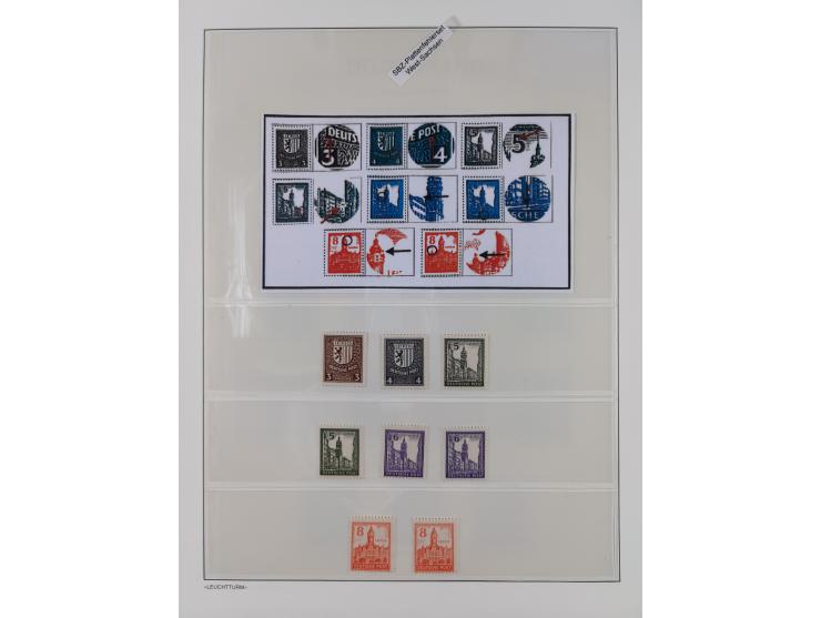 1945/49, meist postfrische Sammlung, dabei viele komplette Ausgaben, u.a. Mi.-Nr. 95AXatUs (2), Bl. 1x Bogenecke, Bl. 3-5, Bl
