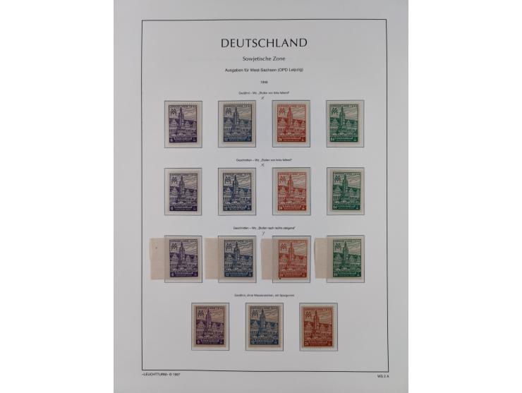 1945/49, meist postfrische Sammlung, dabei viele komplette Ausgaben, u.a. Mi.-Nr. 95AXatUs (2), Bl. 1x Bogenecke, Bl. 3-5, Bl