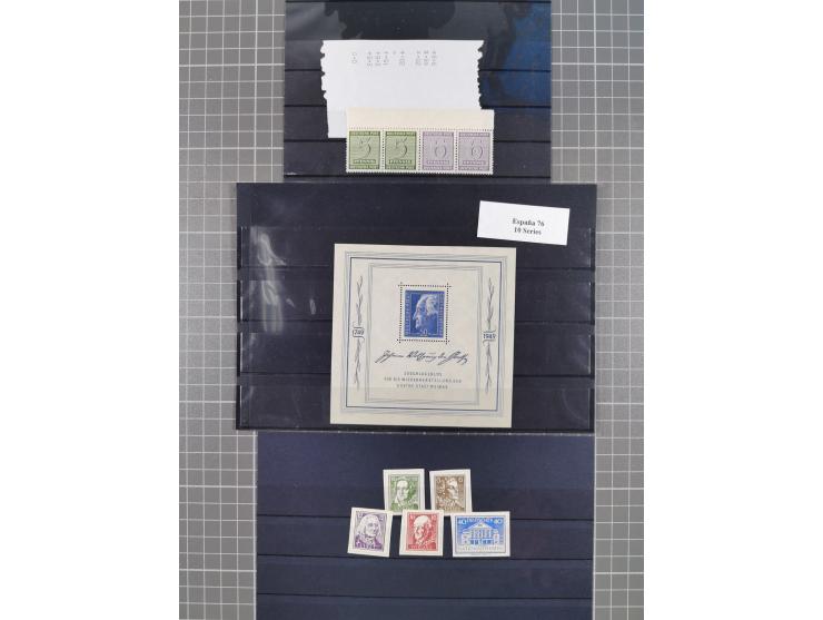 1945/49, meist postfrische Sammlung, dabei viele komplette Ausgaben, u.a. Mi.-Nr. 95AXatUs (2), Bl. 1x Bogenecke, Bl. 3-5, Bl