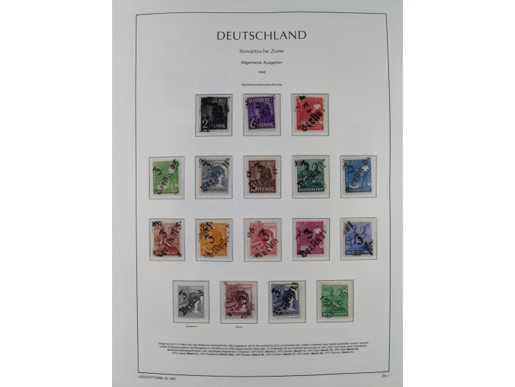 1945/49, meist postfrische Sammlung, dabei viele komplette Ausgaben, u.a. Mi.-Nr. 95AXatUs (2), Bl. 1x Bogenecke, Bl. 3-5, Bl