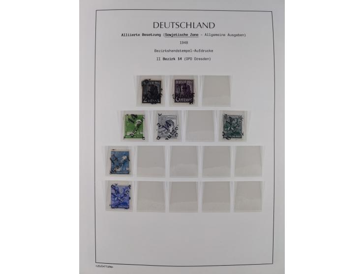 1945/49, meist postfrische Sammlung, dabei viele komplette Ausgaben, u.a. Mi.-Nr. 95AXatUs (2), Bl. 1x Bogenecke, Bl. 3-5, Bl