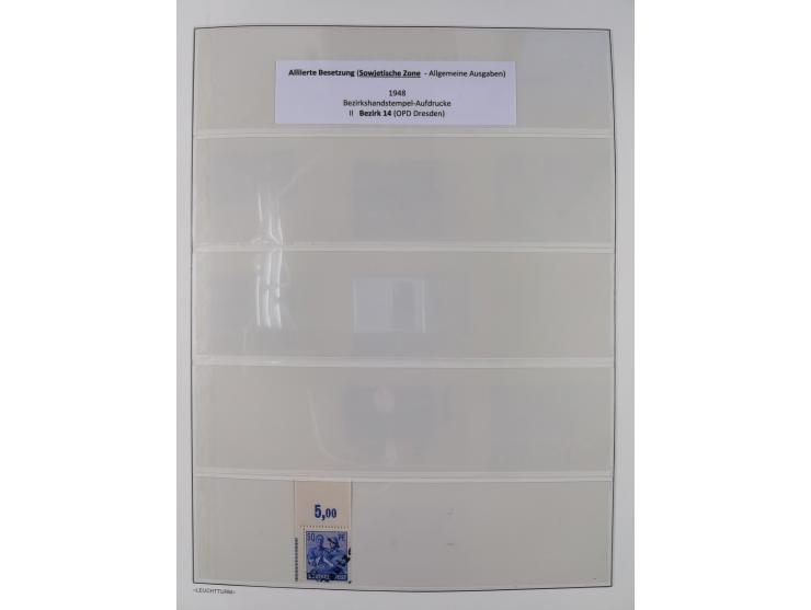 1945/49, meist postfrische Sammlung, dabei viele komplette Ausgaben, u.a. Mi.-Nr. 95AXatUs (2), Bl. 1x Bogenecke, Bl. 3-5, Bl