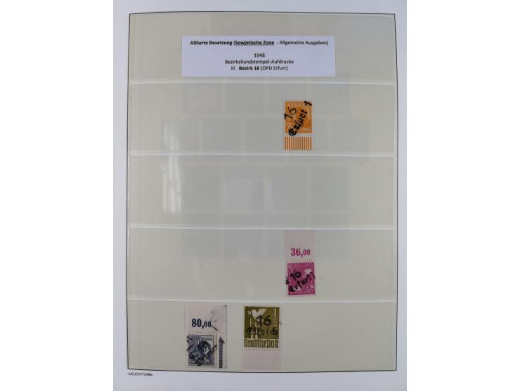 1945/49, meist postfrische Sammlung, dabei viele komplette Ausgaben, u.a. Mi.-Nr. 95AXatUs (2), Bl. 1x Bogenecke, Bl. 3-5, Bl