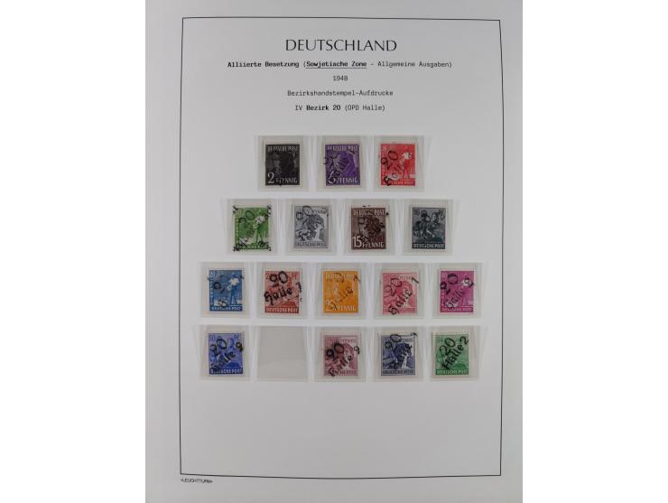 1945/49, meist postfrische Sammlung, dabei viele komplette Ausgaben, u.a. Mi.-Nr. 95AXatUs (2), Bl. 1x Bogenecke, Bl. 3-5, Bl