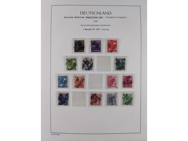 1945/49, meist postfrische Sammlung, dabei viele komplette Ausgaben, u.a. Mi.-Nr. 95AXatUs (2), Bl. 1x Bogenecke, Bl. 3-5, Bl