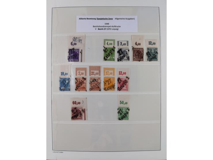 1945/49, meist postfrische Sammlung, dabei viele komplette Ausgaben, u.a. Mi.-Nr. 95AXatUs (2), Bl. 1x Bogenecke, Bl. 3-5, Bl
