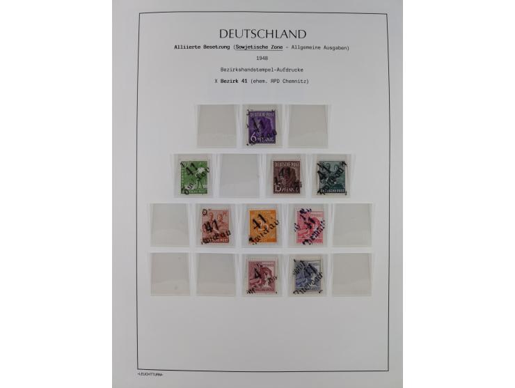 1945/49, meist postfrische Sammlung, dabei viele komplette Ausgaben, u.a. Mi.-Nr. 95AXatUs (2), Bl. 1x Bogenecke, Bl. 3-5, Bl