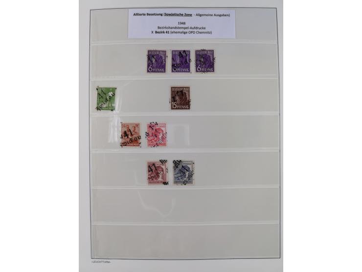 1945/49, meist postfrische Sammlung, dabei viele komplette Ausgaben, u.a. Mi.-Nr. 95AXatUs (2), Bl. 1x Bogenecke, Bl. 3-5, Bl