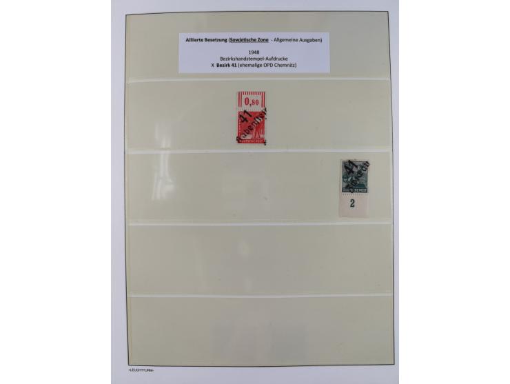 1945/49, meist postfrische Sammlung, dabei viele komplette Ausgaben, u.a. Mi.-Nr. 95AXatUs (2), Bl. 1x Bogenecke, Bl. 3-5, Bl