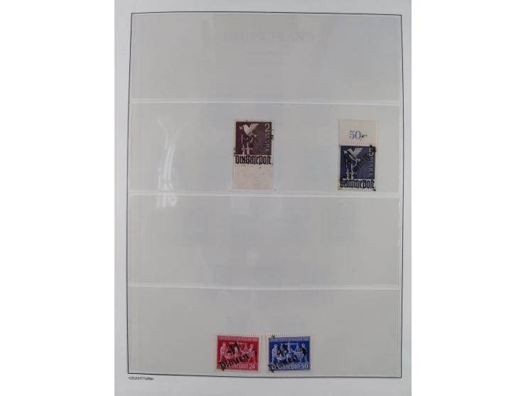 1945/49, meist postfrische Sammlung, dabei viele komplette Ausgaben, u.a. Mi.-Nr. 95AXatUs (2), Bl. 1x Bogenecke, Bl. 3-5, Bl