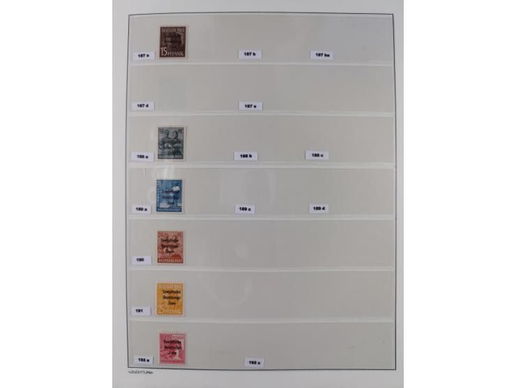 1945/49, meist postfrische Sammlung, dabei viele komplette Ausgaben, u.a. Mi.-Nr. 95AXatUs (2), Bl. 1x Bogenecke, Bl. 3-5, Bl