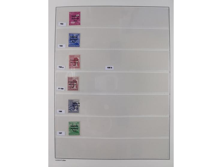 1945/49, meist postfrische Sammlung, dabei viele komplette Ausgaben, u.a. Mi.-Nr. 95AXatUs (2), Bl. 1x Bogenecke, Bl. 3-5, Bl