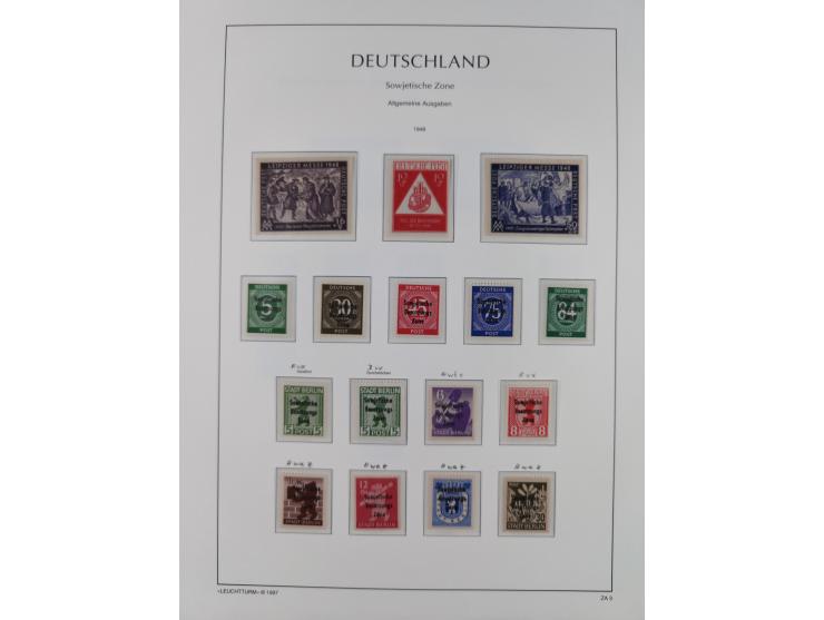 1945/49, meist postfrische Sammlung, dabei viele komplette Ausgaben, u.a. Mi.-Nr. 95AXatUs (2), Bl. 1x Bogenecke, Bl. 3-5, Bl