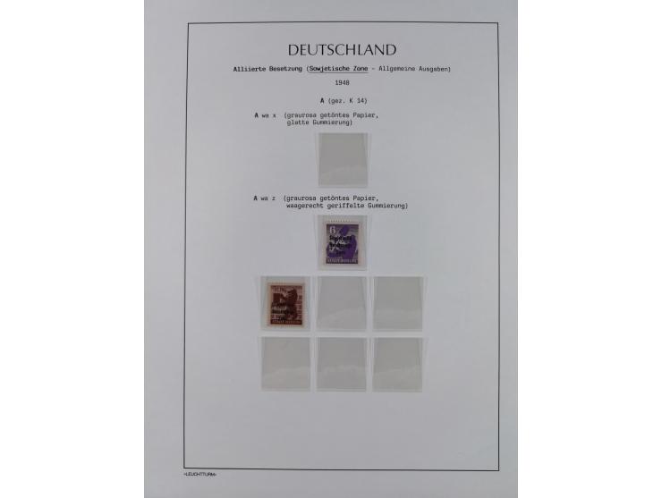 1945/49, meist postfrische Sammlung, dabei viele komplette Ausgaben, u.a. Mi.-Nr. 95AXatUs (2), Bl. 1x Bogenecke, Bl. 3-5, Bl