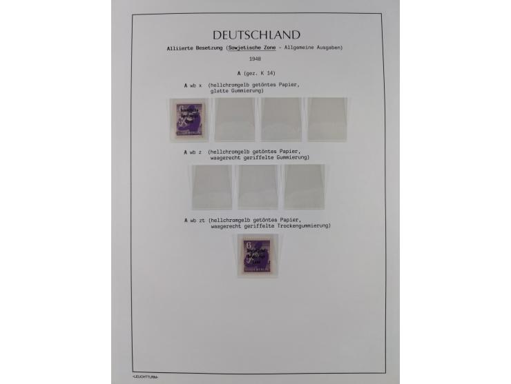 1945/49, meist postfrische Sammlung, dabei viele komplette Ausgaben, u.a. Mi.-Nr. 95AXatUs (2), Bl. 1x Bogenecke, Bl. 3-5, Bl
