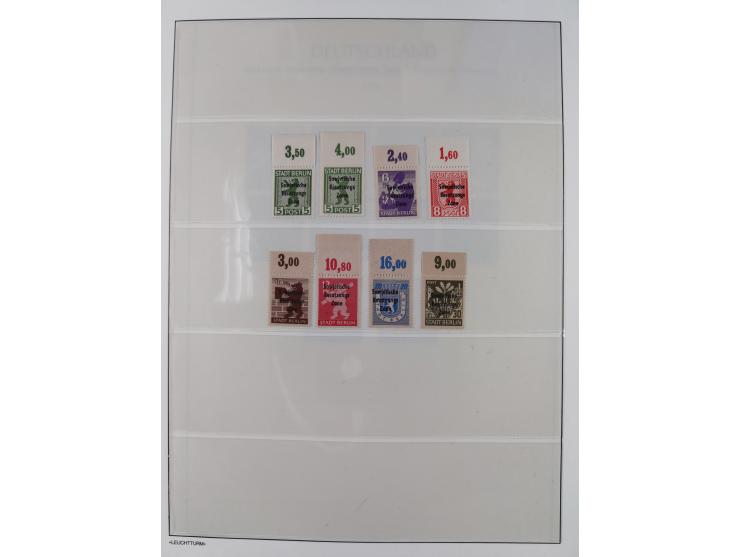 1945/49, meist postfrische Sammlung, dabei viele komplette Ausgaben, u.a. Mi.-Nr. 95AXatUs (2), Bl. 1x Bogenecke, Bl. 3-5, Bl
