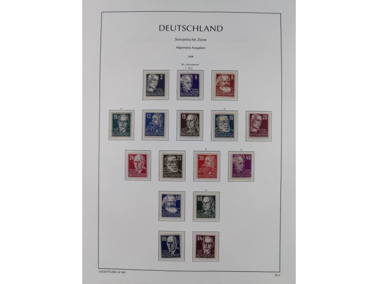 1945/49, meist postfrische Sammlung, dabei viele komplette Ausgaben, u.a. Mi.-Nr. 95AXatUs (2), Bl. 1x Bogenecke, Bl. 3-5, Bl