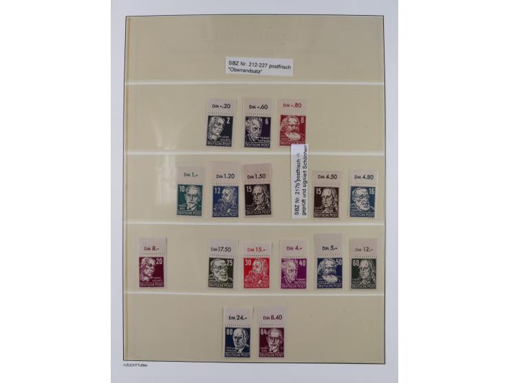 1945/49, meist postfrische Sammlung, dabei viele komplette Ausgaben, u.a. Mi.-Nr. 95AXatUs (2), Bl. 1x Bogenecke, Bl. 3-5, Bl