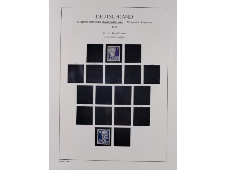 1945/49, meist postfrische Sammlung, dabei viele komplette Ausgaben, u.a. Mi.-Nr. 95AXatUs (2), Bl. 1x Bogenecke, Bl. 3-5, Bl