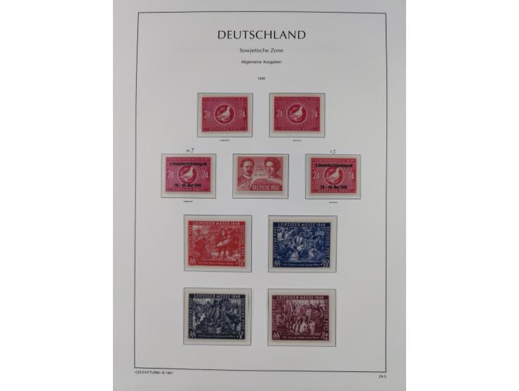 1945/49, meist postfrische Sammlung, dabei viele komplette Ausgaben, u.a. Mi.-Nr. 95AXatUs (2), Bl. 1x Bogenecke, Bl. 3-5, Bl