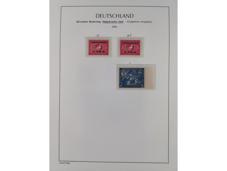 1945/49, meist postfrische Sammlung, dabei viele komplette Ausgaben, u.a. Mi.-Nr. 95AXatUs (2), Bl. 1x Bogenecke, Bl. 3-5, Bl