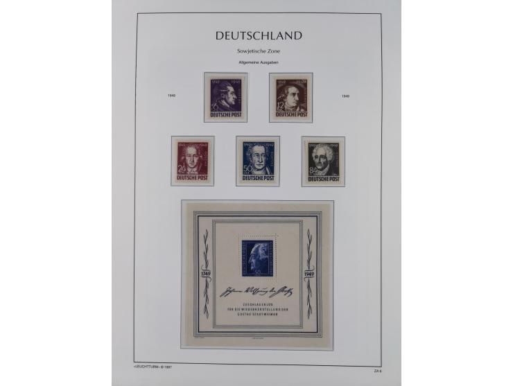 1945/49, meist postfrische Sammlung, dabei viele komplette Ausgaben, u.a. Mi.-Nr. 95AXatUs (2), Bl. 1x Bogenecke, Bl. 3-5, Bl