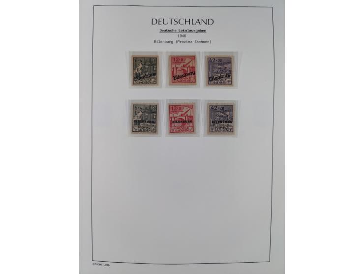 1945/46, postfrische Sammlung mit vielen kompletten Ausgaben und Blocks, dabei Finsterwalde, Großräschen, Glauchau, Meißen, O
