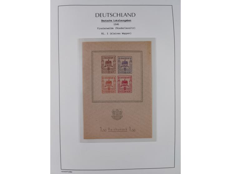 1945/46, postfrische Sammlung mit vielen kompletten Ausgaben und Blocks, dabei Finsterwalde, Großräschen, Glauchau, Meißen, O