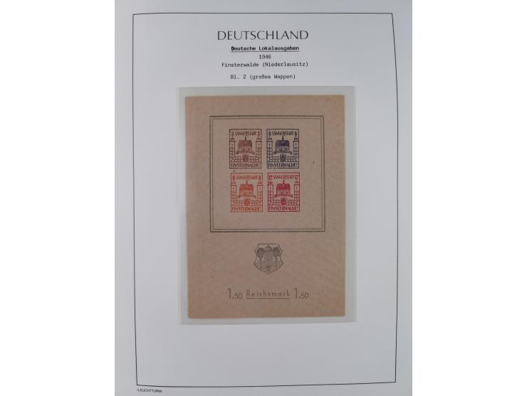 1945/46, postfrische Sammlung mit vielen kompletten Ausgaben und Blocks, dabei Finsterwalde, Großräschen, Glauchau, Meißen, O