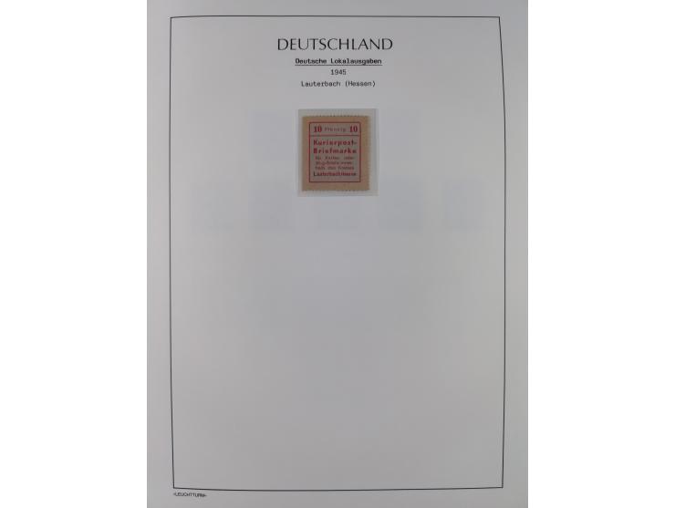 1945/46, postfrische Sammlung mit vielen kompletten Ausgaben und Blocks, dabei Finsterwalde, Großräschen, Glauchau, Meißen, O