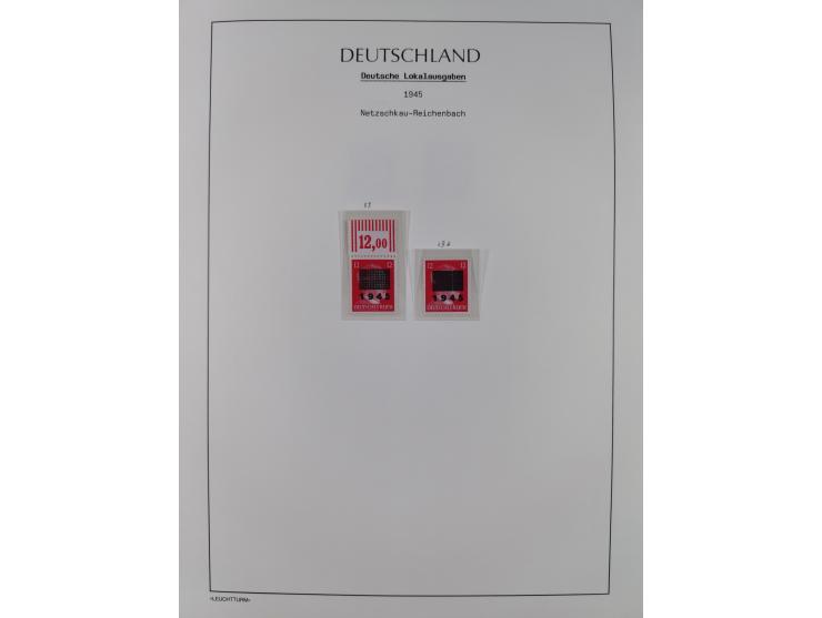 1945/46, postfrische Sammlung mit vielen kompletten Ausgaben und Blocks, dabei Finsterwalde, Großräschen, Glauchau, Meißen, O