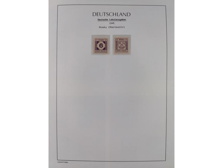 1945/46, postfrische Sammlung mit vielen kompletten Ausgaben und Blocks, dabei Finsterwalde, Großräschen, Glauchau, Meißen, O