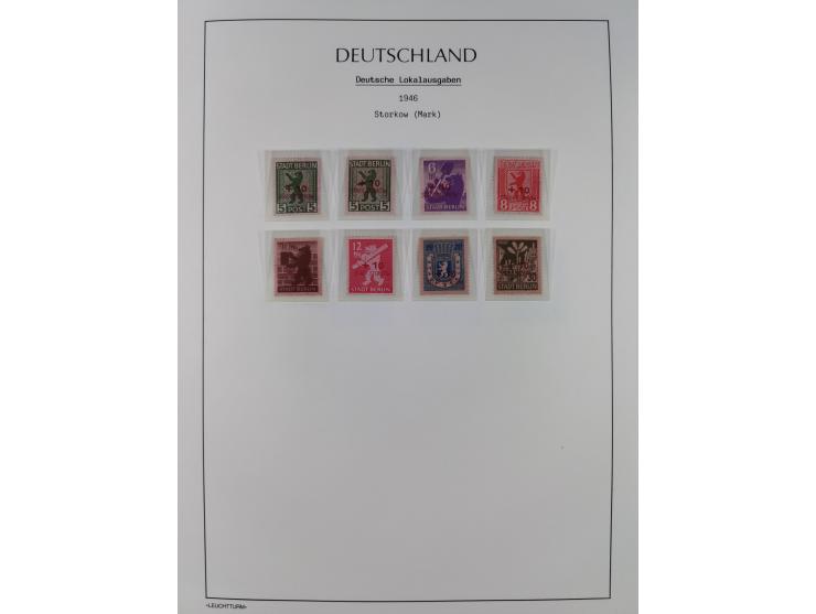 1945/46, postfrische Sammlung mit vielen kompletten Ausgaben und Blocks, dabei Finsterwalde, Großräschen, Glauchau, Meißen, O