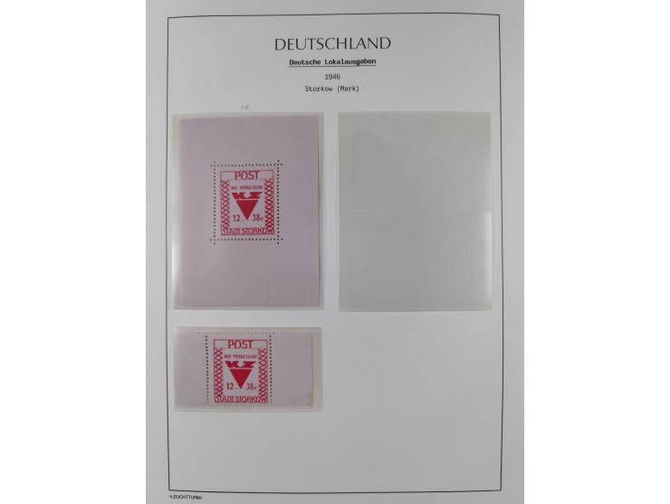 1945/46, postfrische Sammlung mit vielen kompletten Ausgaben und Blocks, dabei Finsterwalde, Großräschen, Glauchau, Meißen, O