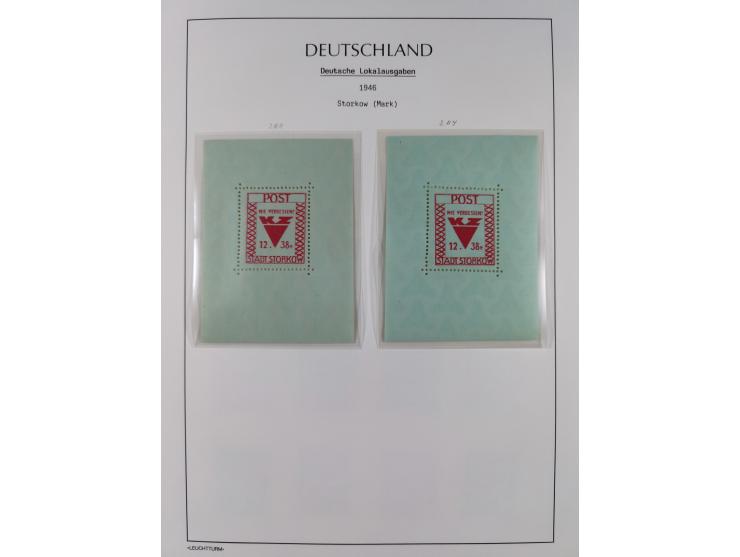 1945/46, postfrische Sammlung mit vielen kompletten Ausgaben und Blocks, dabei Finsterwalde, Großräschen, Glauchau, Meißen, O