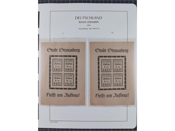 1945/46, postfrische Sammlung mit vielen kompletten Ausgaben und Blocks, dabei Finsterwalde, Großräschen, Glauchau, Meißen, O