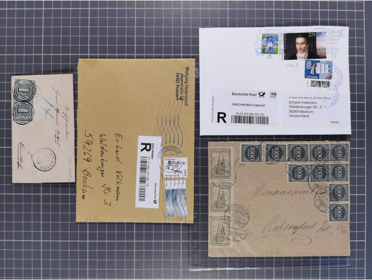 1834/2000 (ca.), Sammlung mit hunderten von Briefen und Karten ab Vorphila mit vielen besseren Einzel- und Mehrfachfrankature