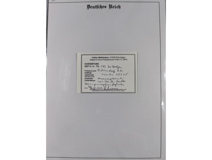 1871, DIENSTMARKEN-REICHSPOST-VORLÄUFER, ausstellungsmäßig aufgezogene kleine Spezialsammlung mit insgesamt 18 Belegen sowie 