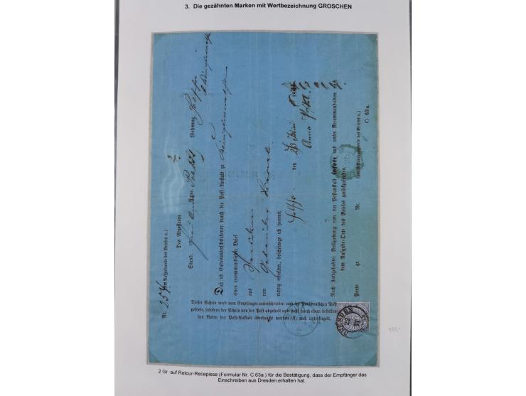 REICHSPOST-VORLÄUFER, ausstellungsmäßig aufgezogene Spezialsammlung von rund 120 Belegen und einigen losen Marken, Einheiten 