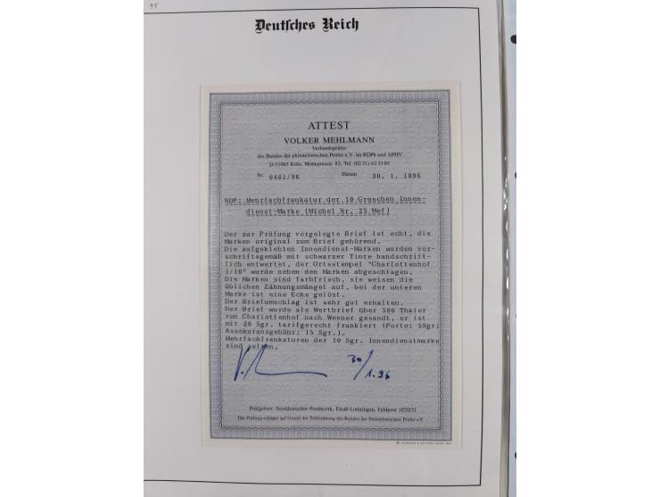 REICHSPOST-VORLÄUFER, ausstellungsmäßig aufgezogene Spezialsammlung von rund 120 Belegen und einigen losen Marken, Einheiten 