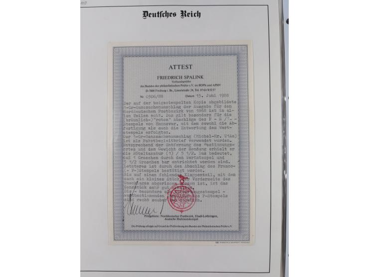 REICHSPOST-VORLÄUFER, ausstellungsmäßig aufgezogene Spezialsammlung von rund 120 Belegen und einigen losen Marken, Einheiten 