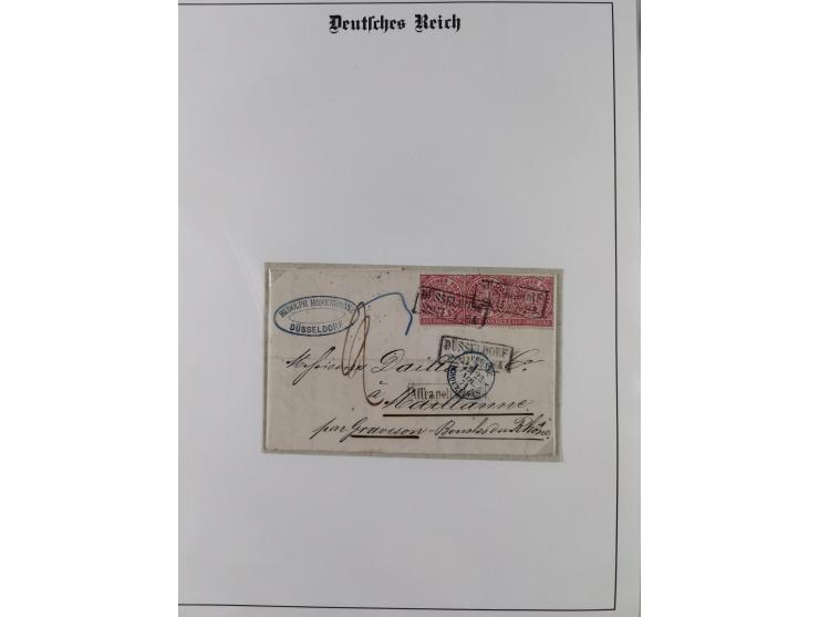 REICHSPOST-VORLÄUFER, ausstellungsmäßig aufgezogene Spezialsammlung von rund 120 Belegen und einigen losen Marken, Einheiten 